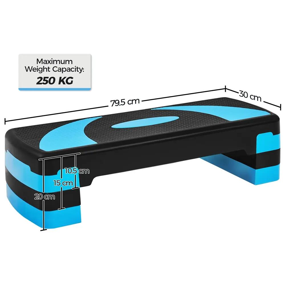 Aerobic-Stepper Steppbrett Höhenverstellbar für Zuhause/Büro Blau 4/9