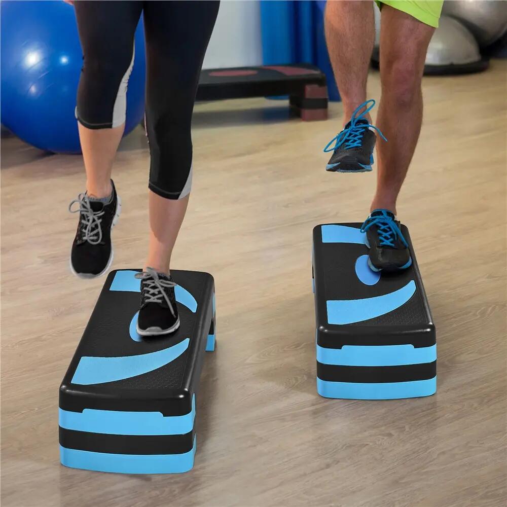 Aerobic-Stepper Steppbrett Höhenverstellbar für Zuhause/Büro Blau 3/9