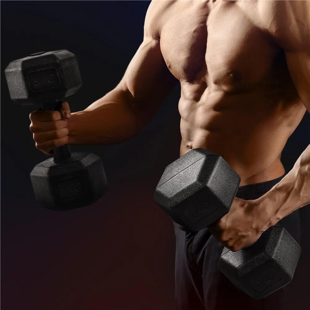 Set d'haltères de 8 kg kit dumbbell de musculation fitness gym noir 4/8