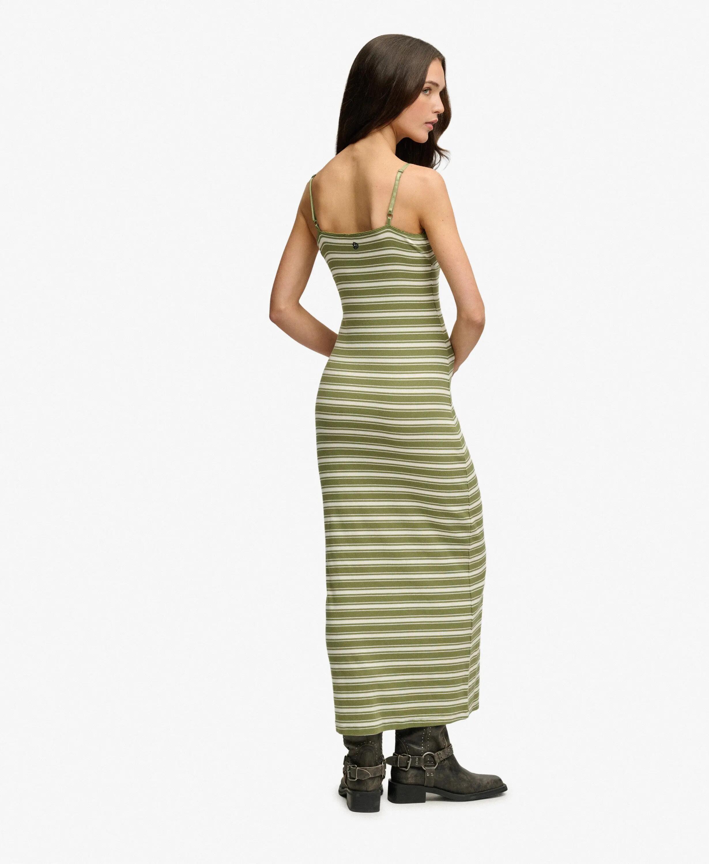 superdry Vestido Maxi de Jersey Canelado às Riscas 6/7