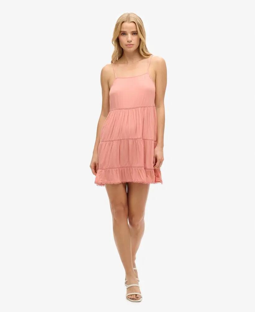 superdry Robe Mini Beach Cami en viscose – Desert Sand Pink 2/5