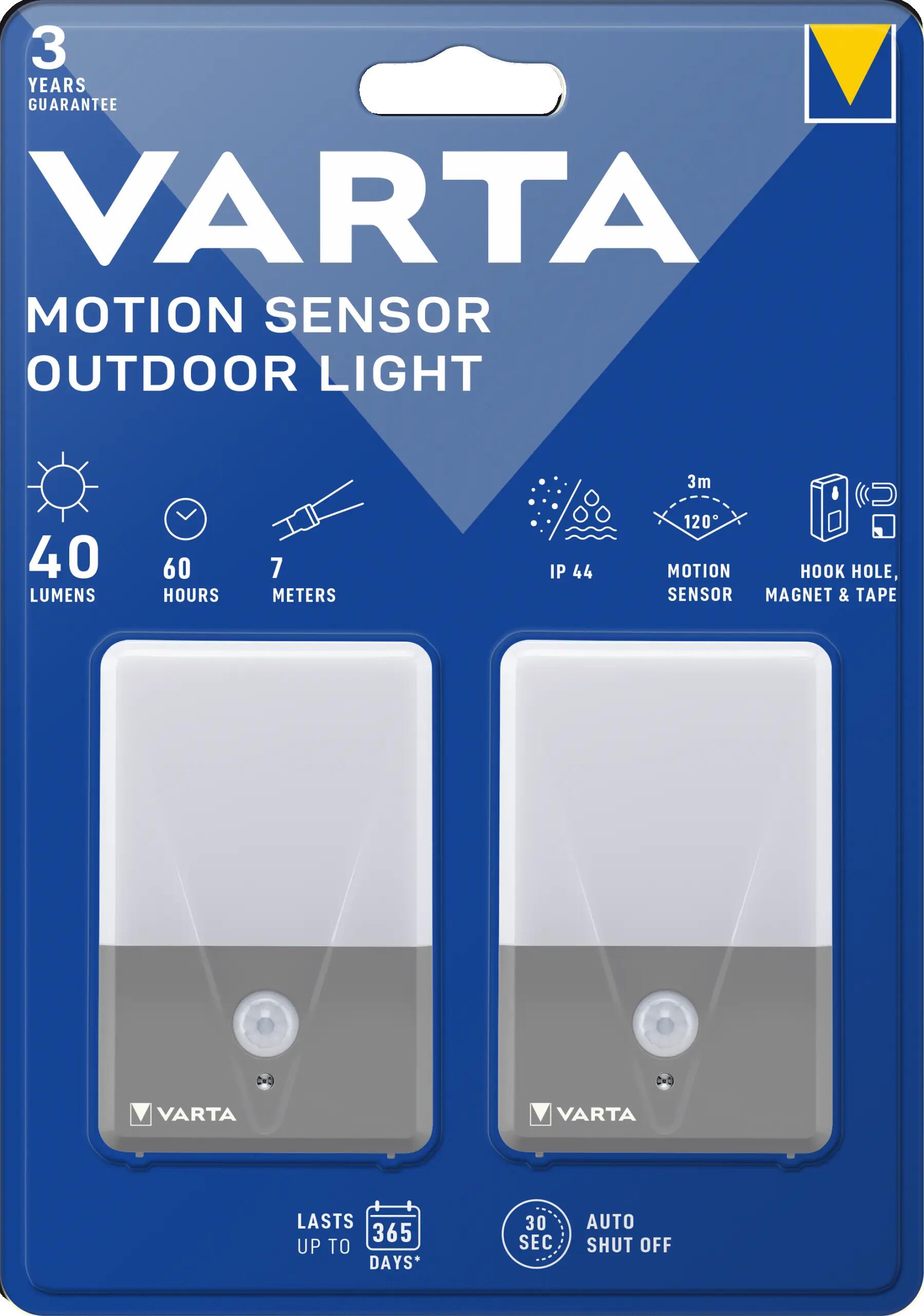 Set 2 lampi Varta cu senzor de miscare Twin Motion Sensor Outdoor Light, 40 lum...