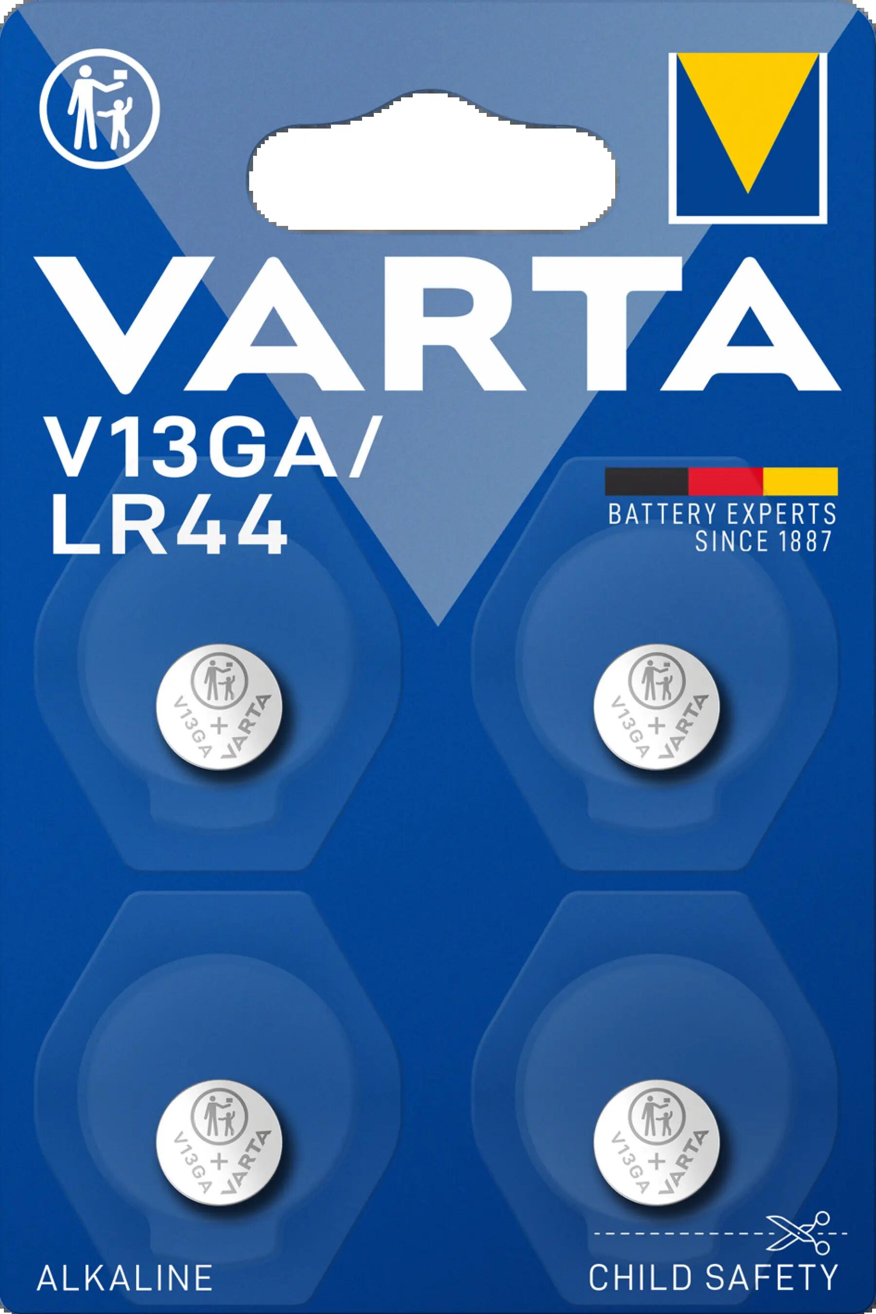 Baterie buton Varta Alkaline Special V13GA (LR44), set 4 bucati
