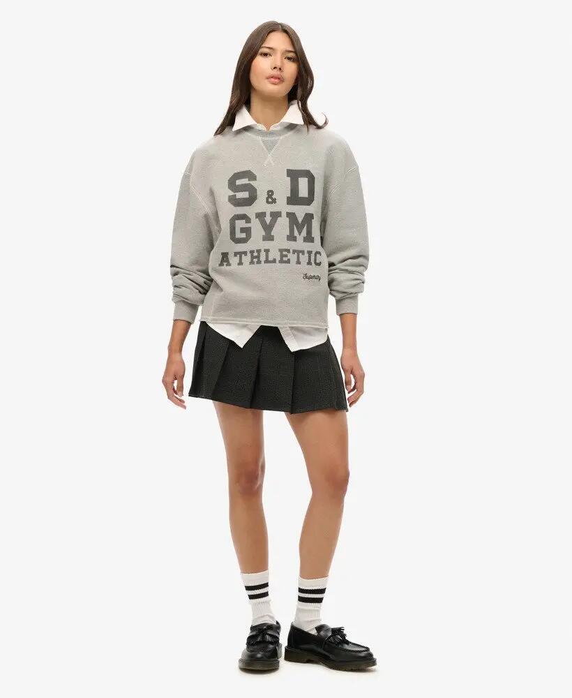 superdry Mini-saia plissada cintura baixa padrão xadrez tons de cinza – Grey 2/5