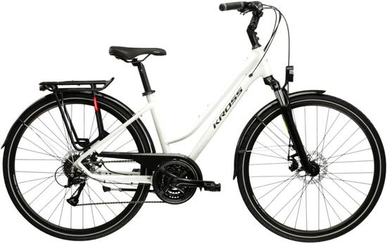 Rower trekkingowy Kross Trans 3.0 D 28" L (19") 24 biegi perłowo/czarny połysk