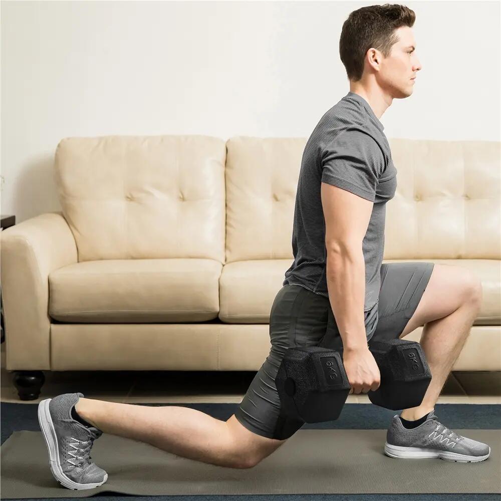 Set de 2 mancuernas hexagonales de 6 kg para gimnasio en casa, negro 5/12