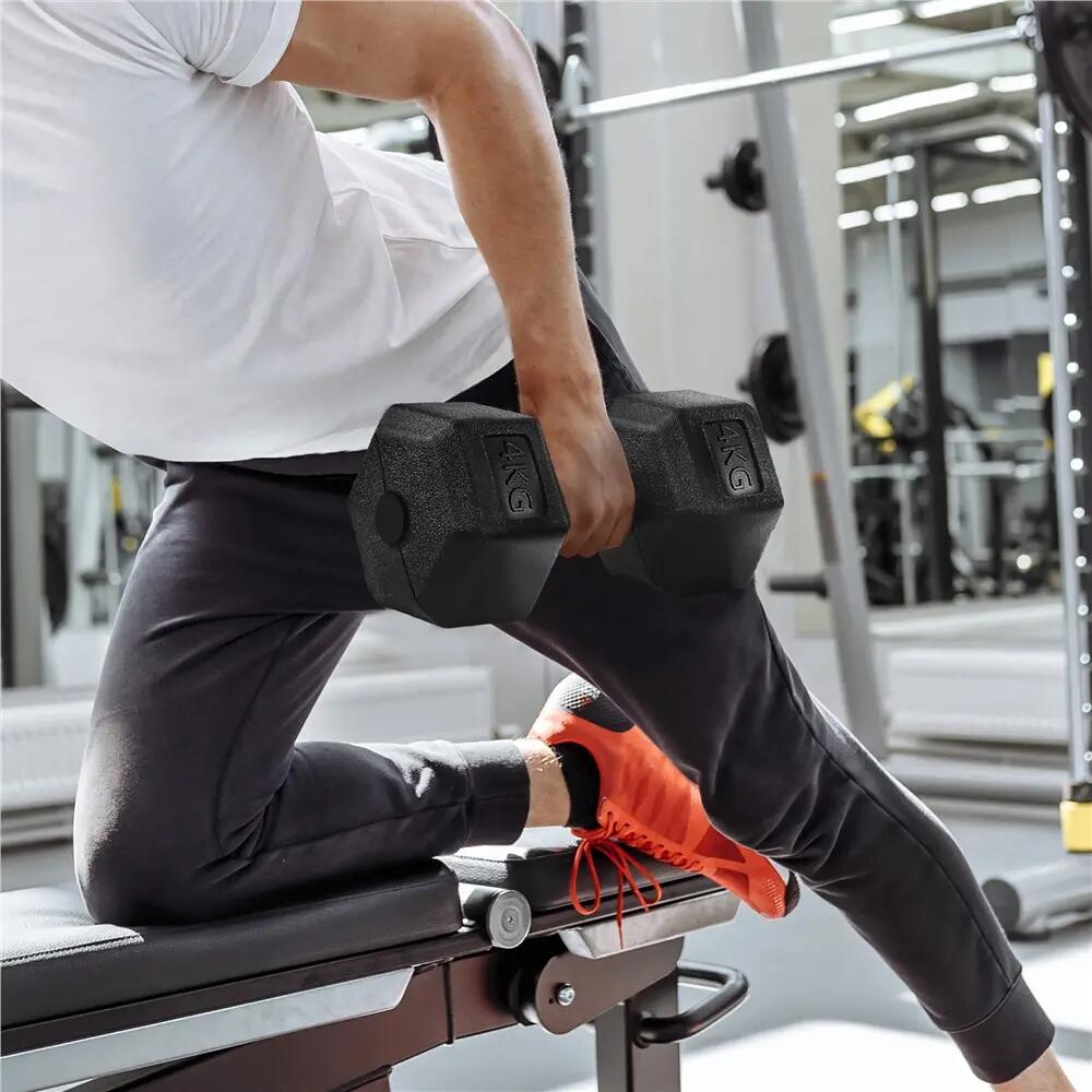 Set d'haltères hexagonales de 4 kg kit dumbbell de musculation noir 4/12