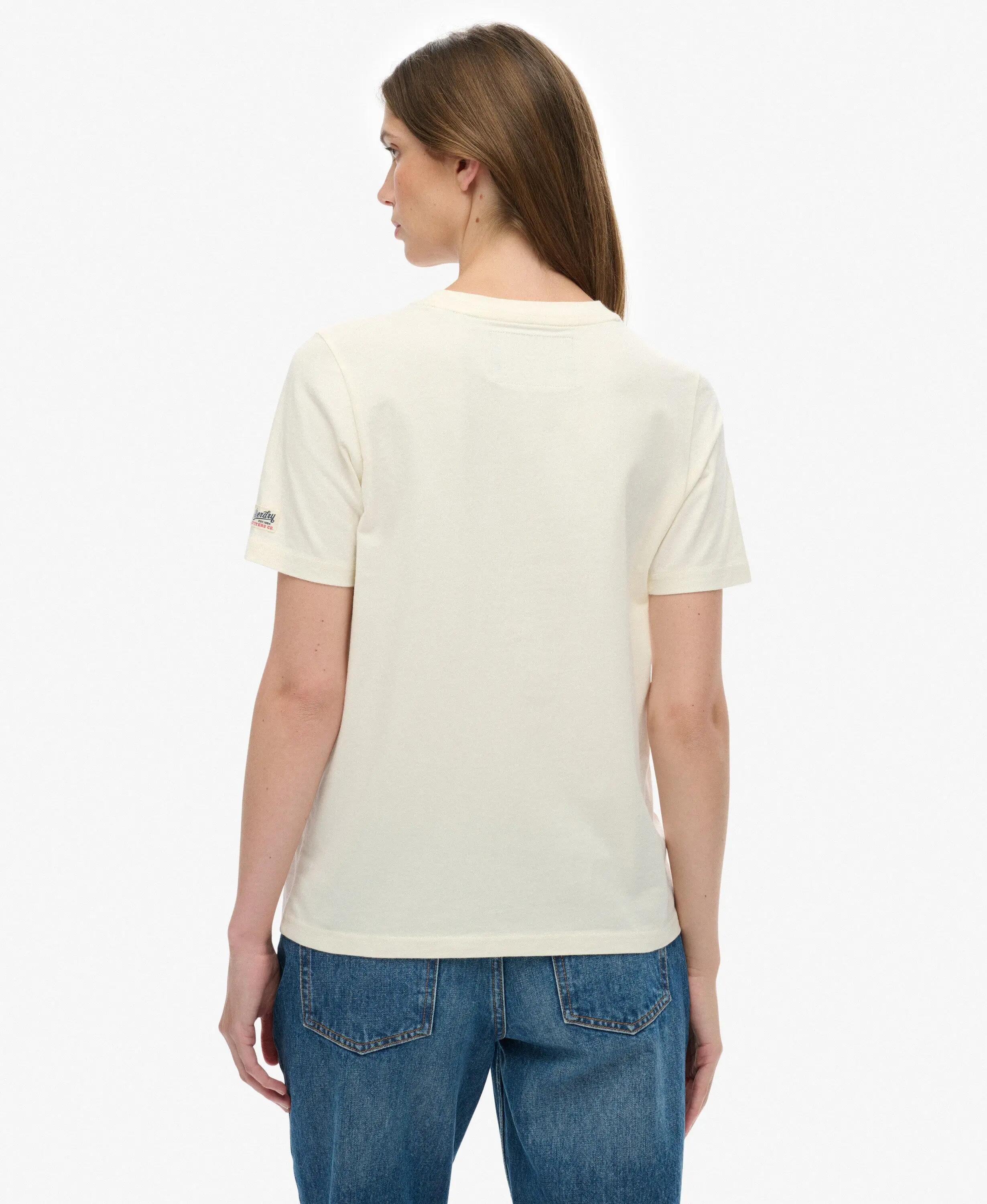 superdry Industry Workwear Relaxed T‑Shirt in cotone biologico crema 5/7