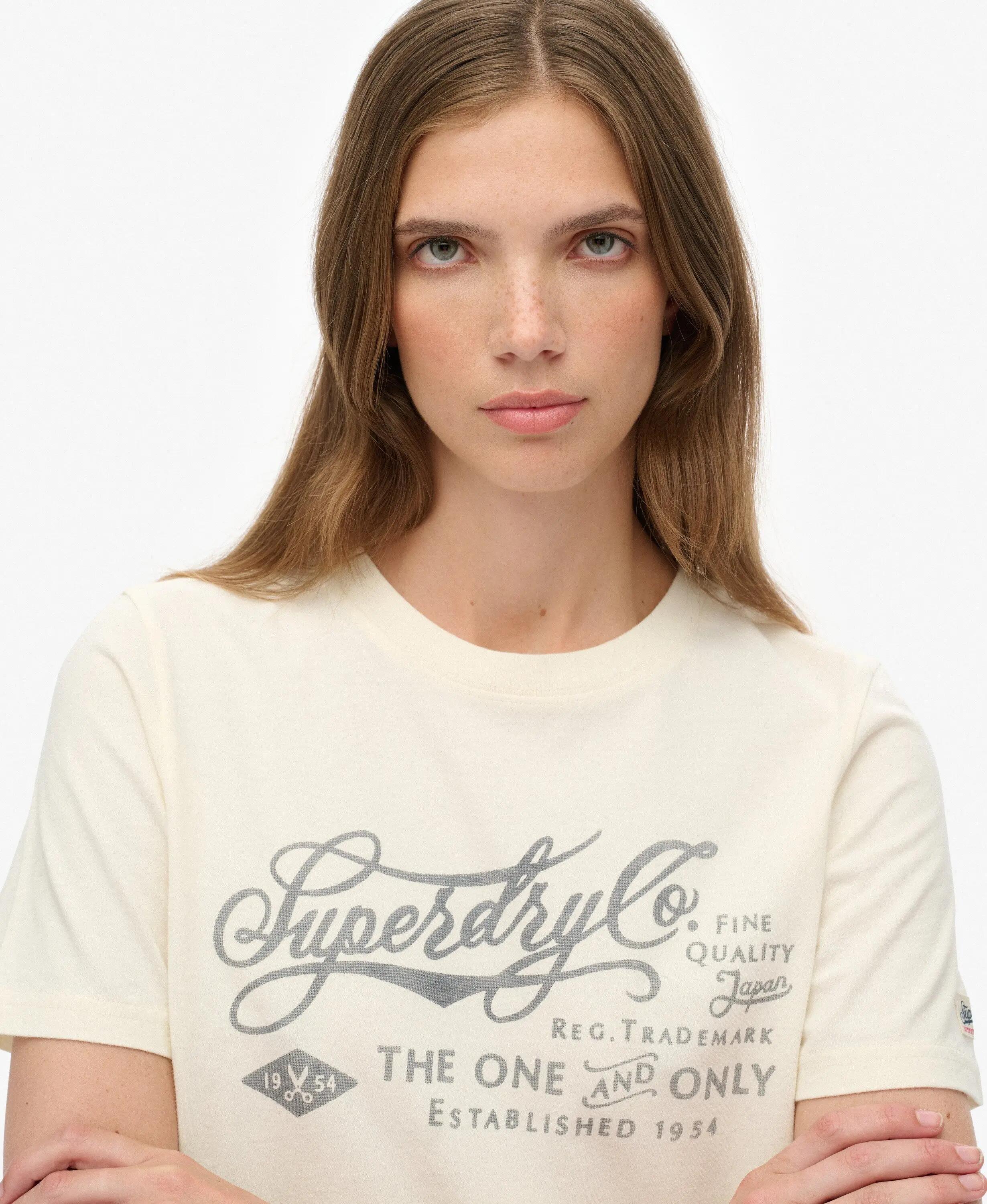 superdry Industry Workwear Relaxed T‑Shirt in cotone biologico crema 4/7