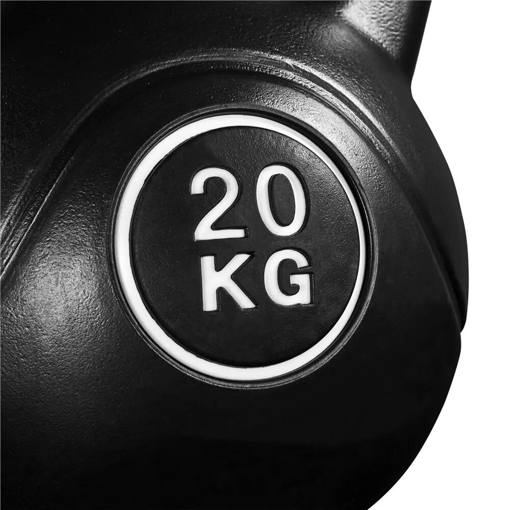 Pesa rusa kettlebell 20 kg de HDPE para gimnasio en casa, negro 5/12