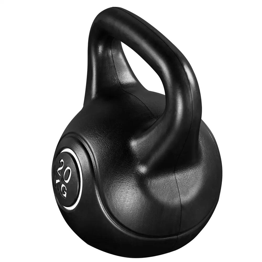 Pesa rusa kettlebell 20 kg de HDPE para gimnasio en casa, negro 12/12
