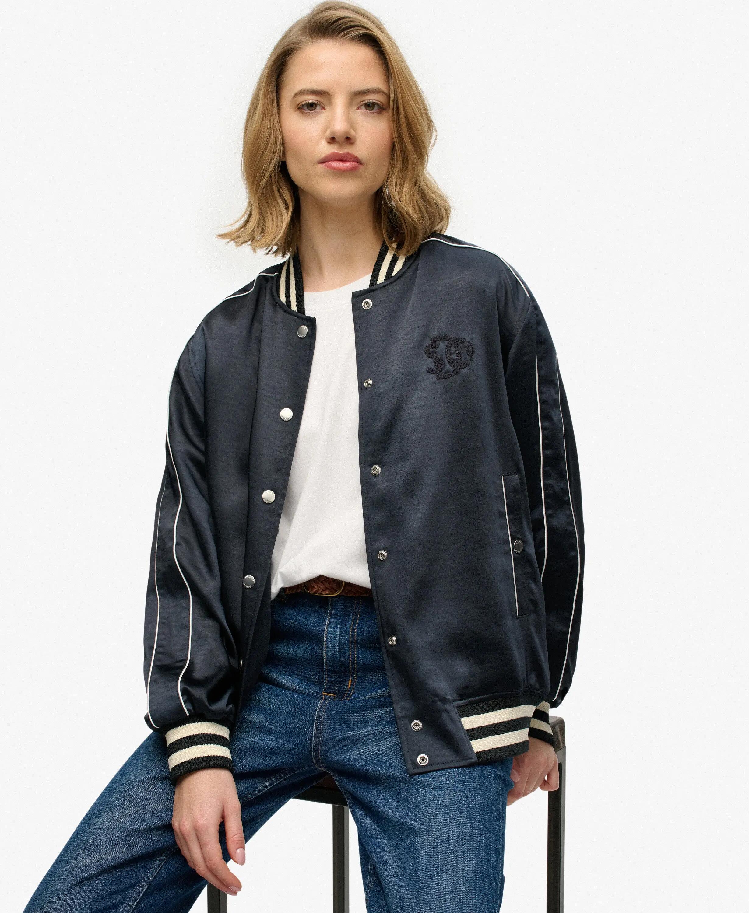 superdry Bomber Varsity Satin corte slim 2/7