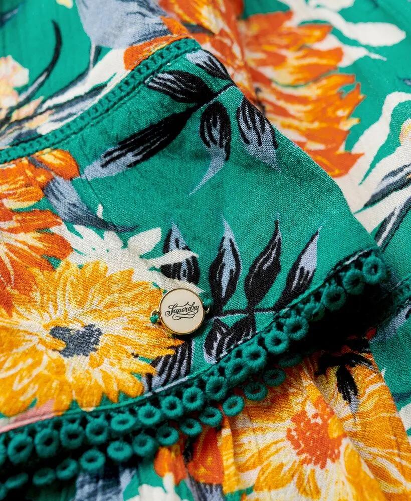 superdry Mini Cami Beach Dress van viscose – Bali Blue Anemone 7/7