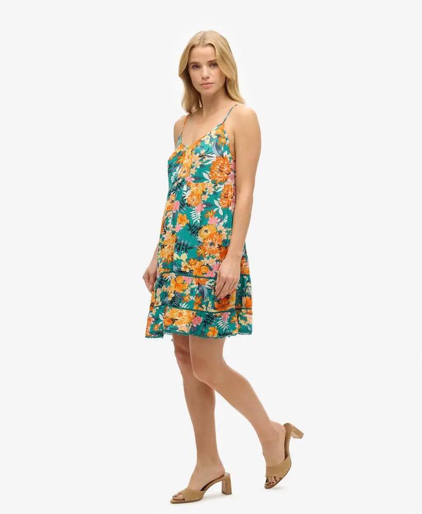 superdry Mini Cami Beach Dress van viscose – Bali Blue Anemone 5/7