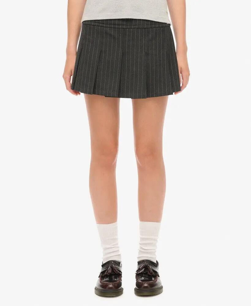 superdry Minifalda plisada Pinstripe – Charcoal Pinstripe 5/7