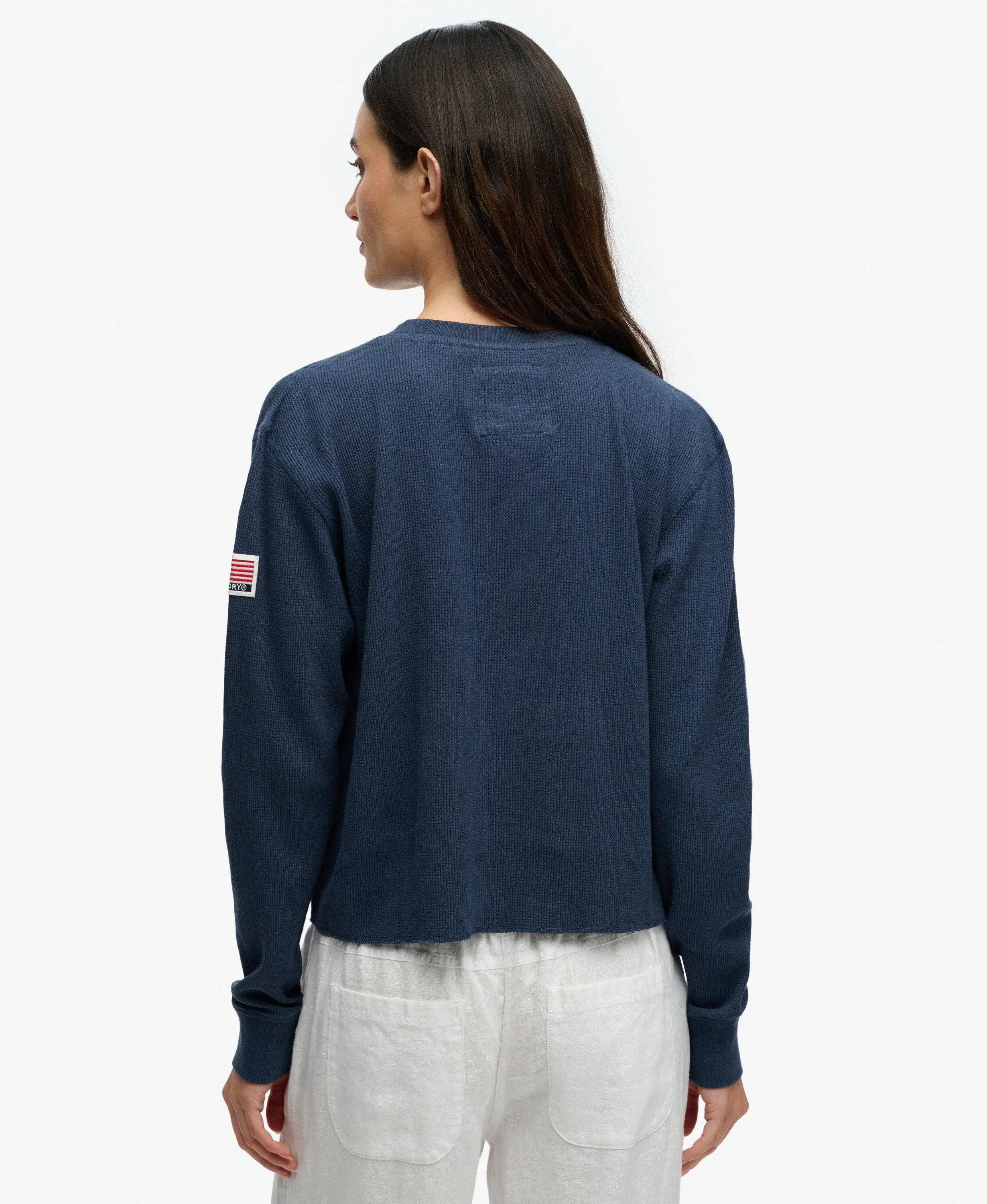 superdry Długi top Athletic Essential z waflowego bawełnianego materiału 5/5