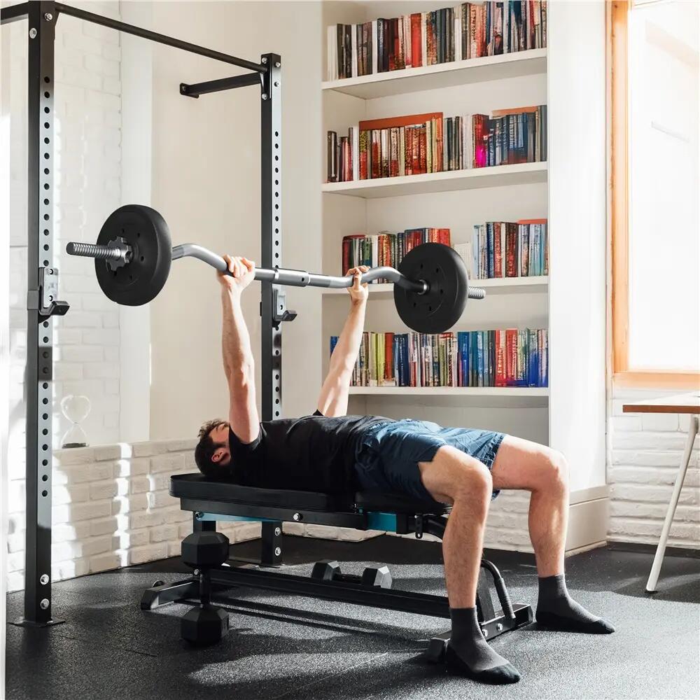 25 kg Langhantel SZ-Stange mit 6 Scheiben für Krafttraining, Schwarz 4/9