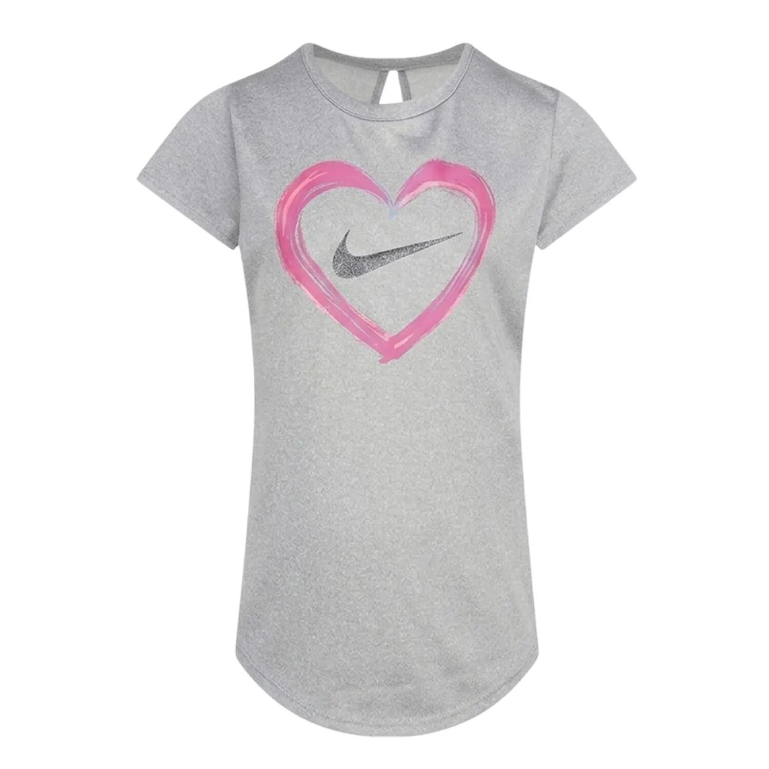 Ensemble Tshirt Et Short Manches Courtes Motif/style Cœur Fille (Gris / Rose) 2/3