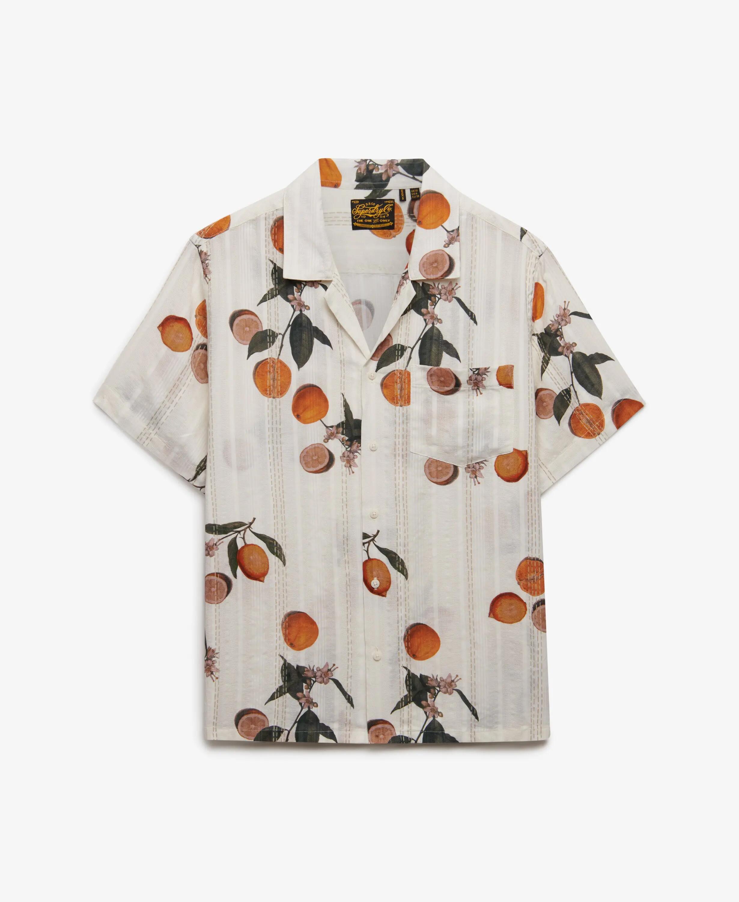 superdry Camicia maniche corte Beach Printed in cotone-viscosa – Citrus Cream 7/7