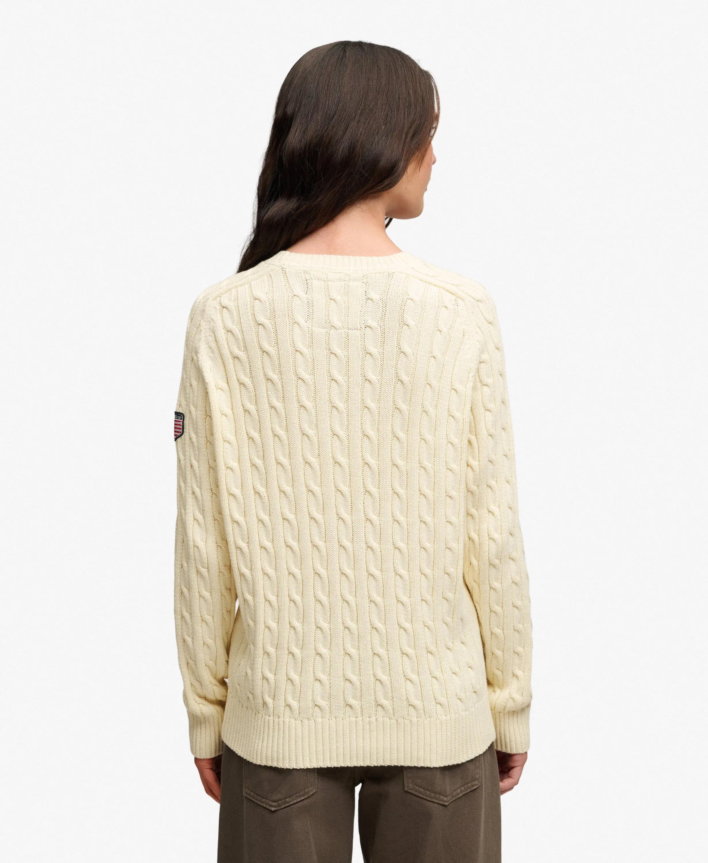 superdry Slouchy Cable Knit Pullover – 100% Bio-Baumwolle, lockere Passform 5/5
