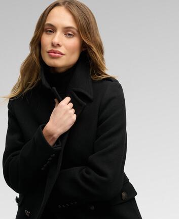 superdry Manteau croisé en mélange laine – Coupe slim
