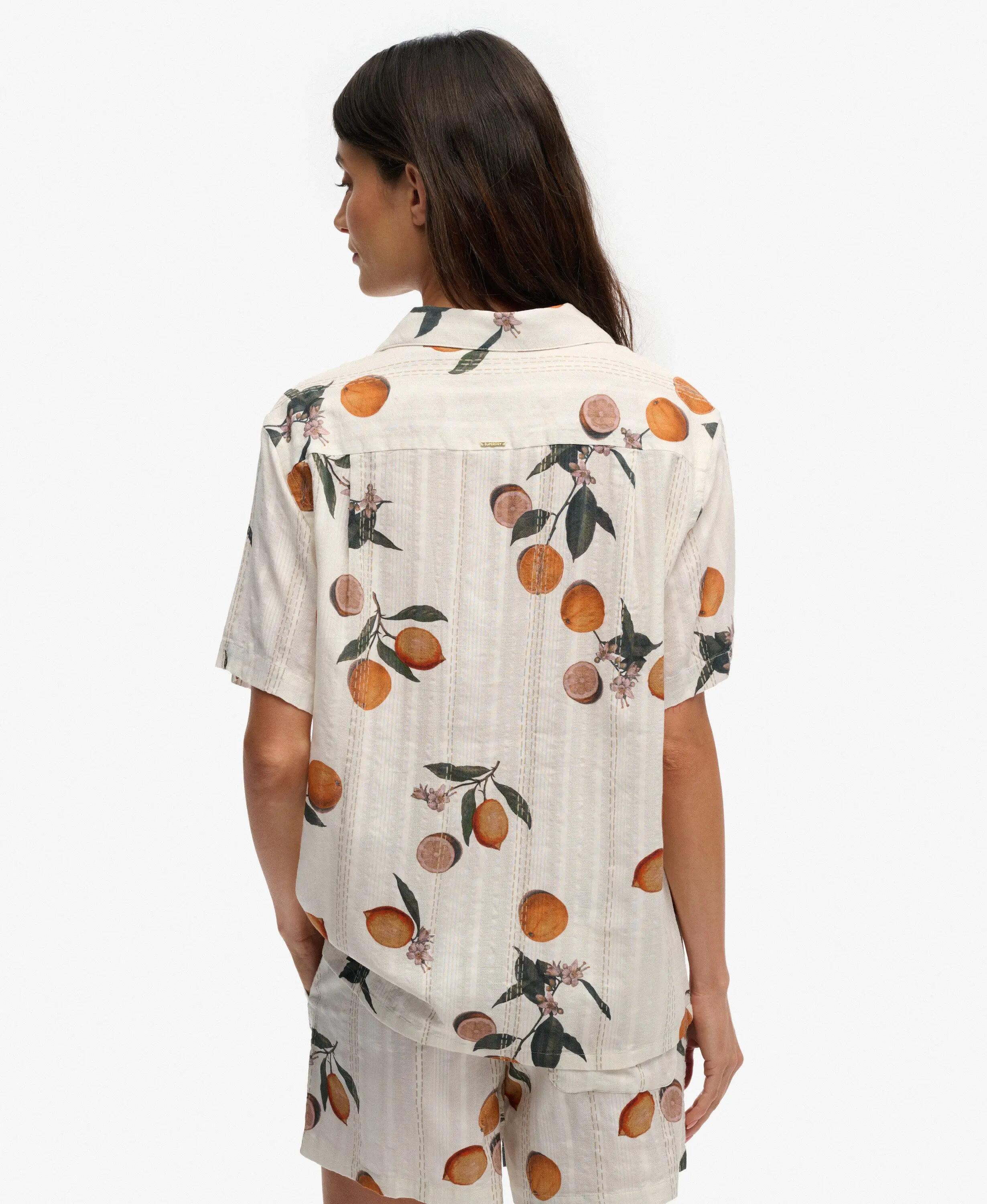 superdry Camicia maniche corte Beach Printed in cotone-viscosa – Citrus Cream 5/7