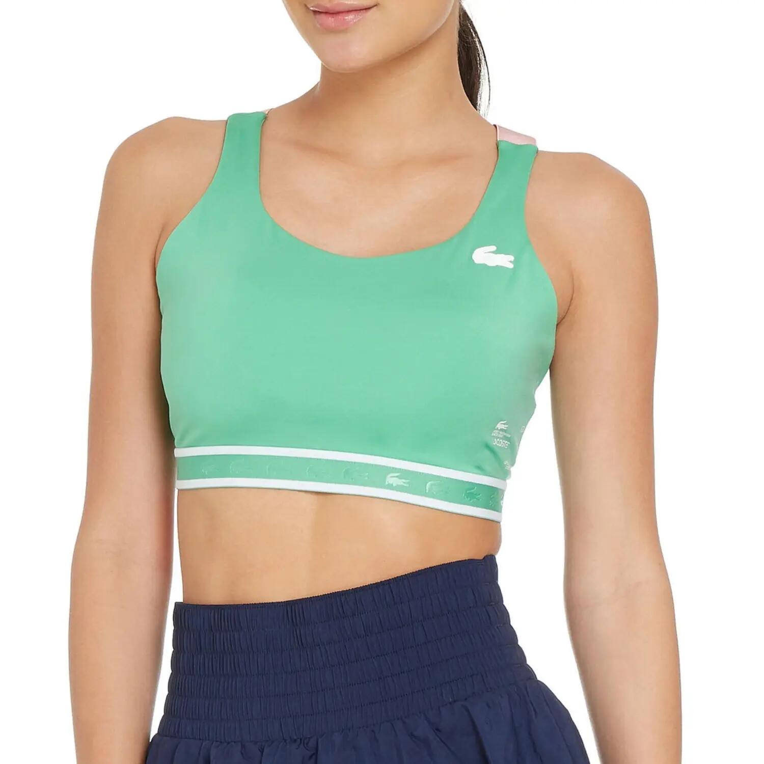 Top sport Lacoste Sport, verde, cu bretele încrucișate