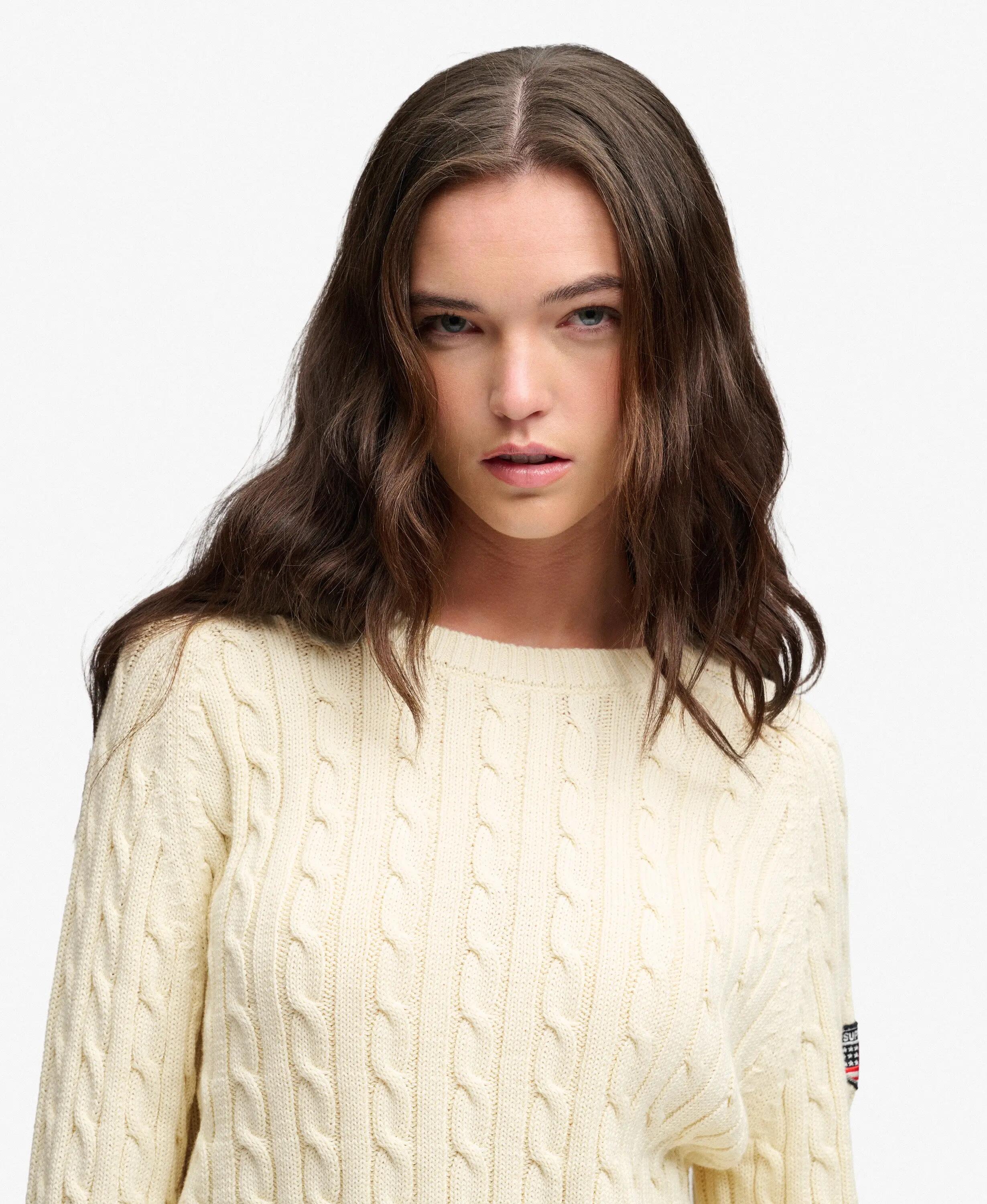 superdry Slouchy Cable Knit Pullover – 100% Bio-Baumwolle, lockere Passform 4/5