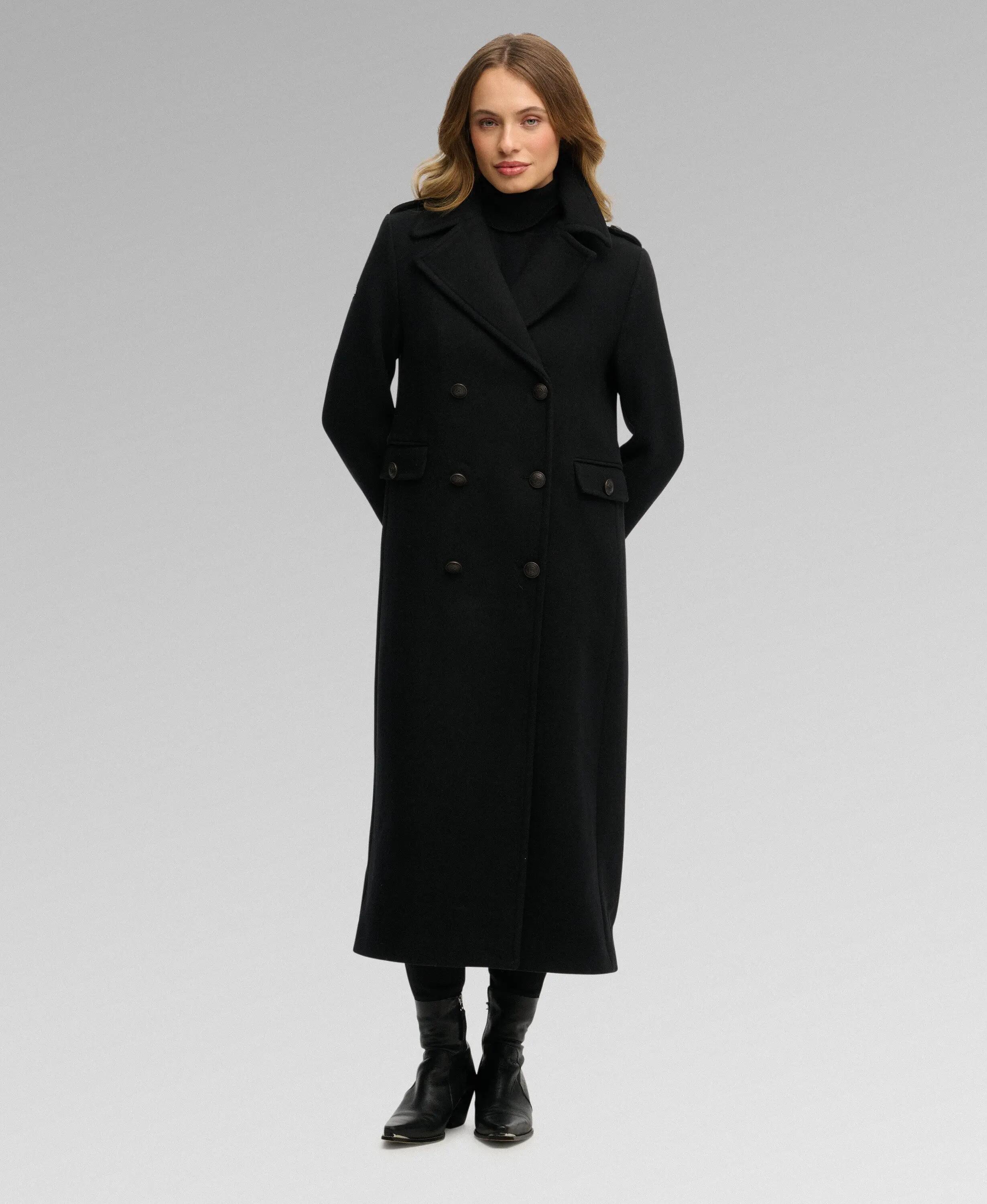 superdry Manteau croisé en mélange laine – Coupe slim, noir 5/6