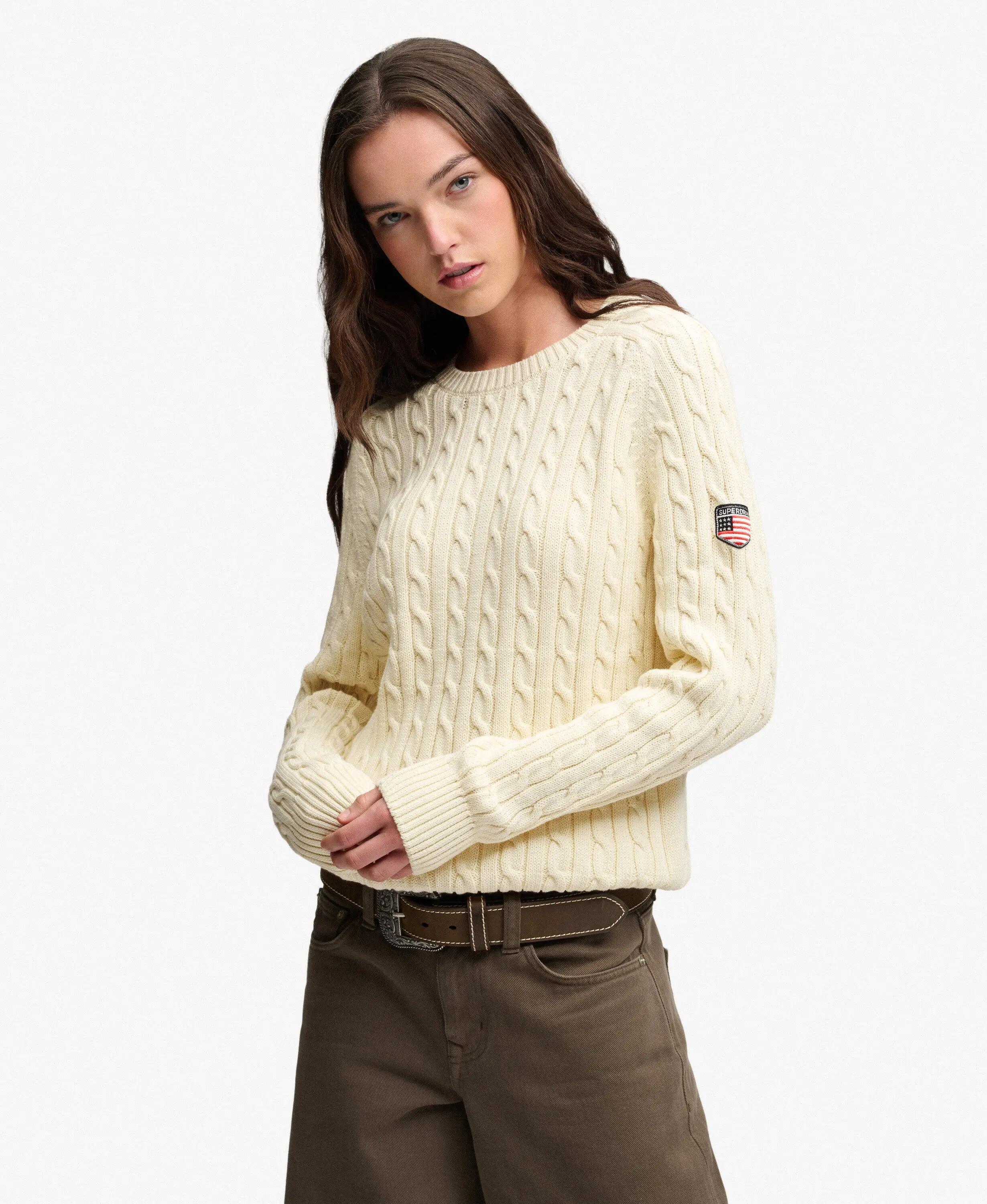 superdry Slouchy Cable Knit Pullover – 100% Bio-Baumwolle, lockere Passform 2/5