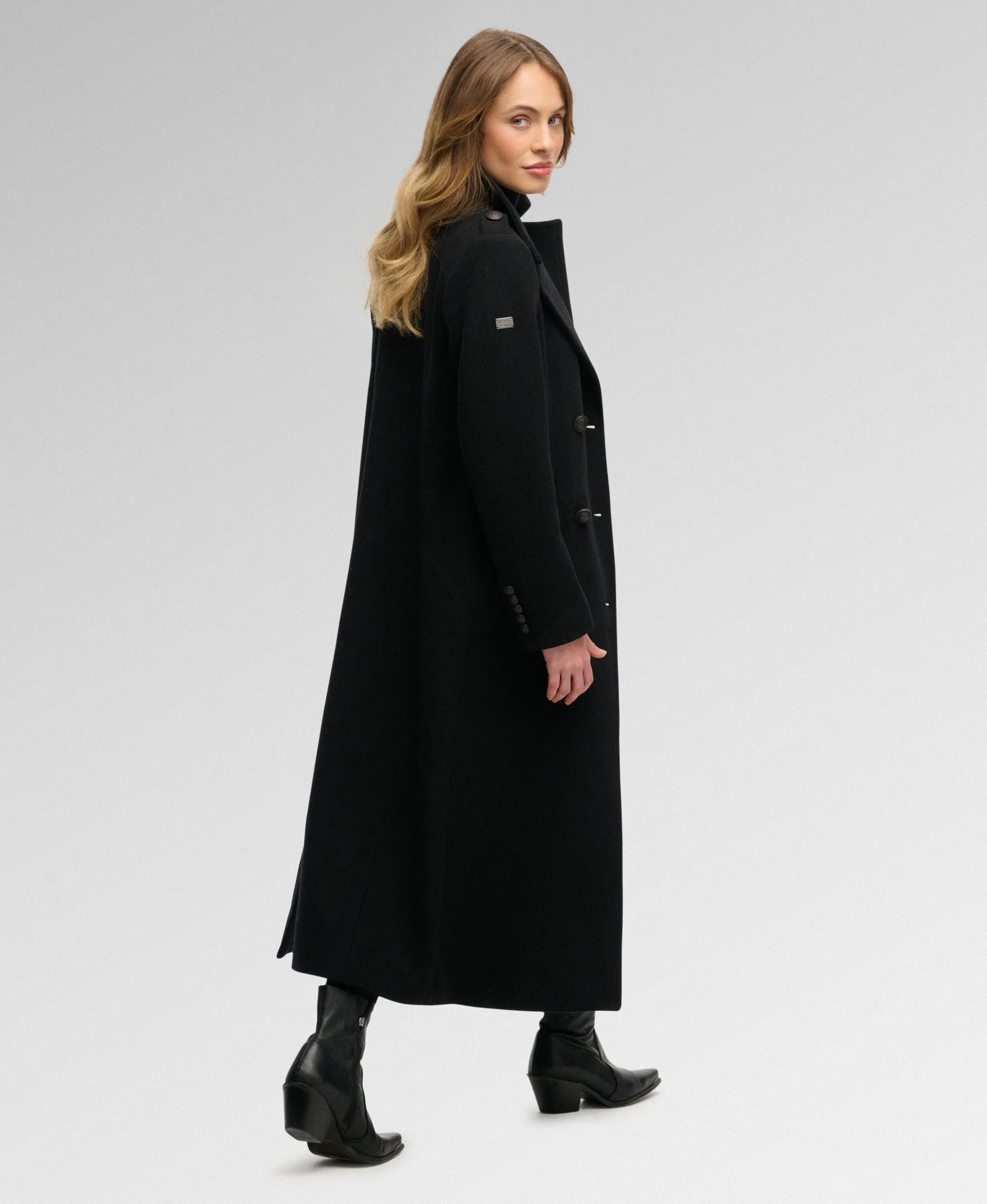 superdry Manteau croisé en mélange laine – Coupe slim, noir 3/6