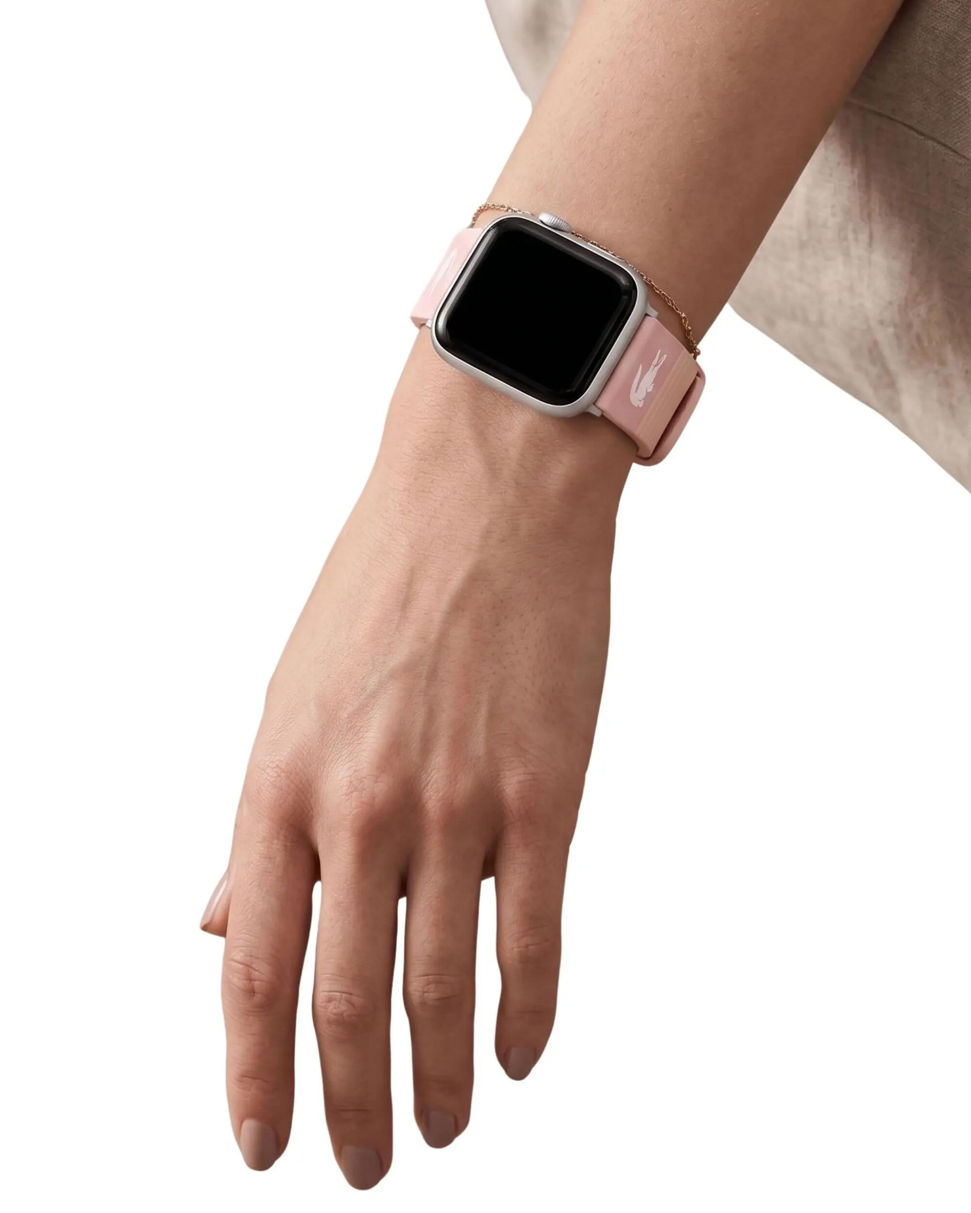 Bracelet en cuir Lacoste pour Apple Watch 38/40 mm Rose 5/5