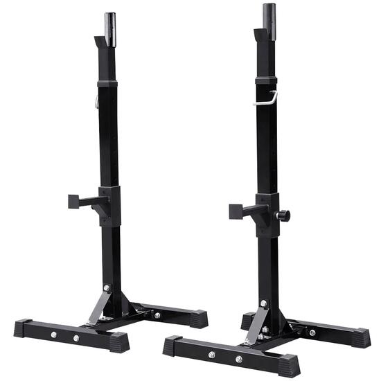 Repose haltère réglable 14 niveaux repose barre charge max 250 kg noir