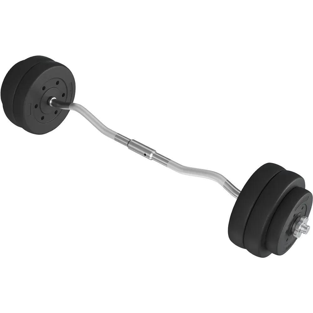 Bilanciere curl da 30 kg con dischi in ghisa, nero 7/7