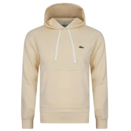 Sweat à capuche unisexe Lacoste SH1701 crème avec logo
