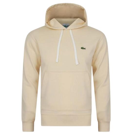 Sweat à capuche unisexe Lacoste SH1701 crème avec logo