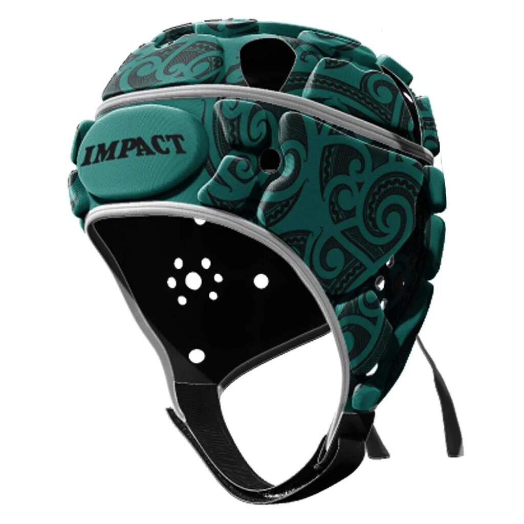 Impact V2 Tribal Rugby Headgear Green and Black