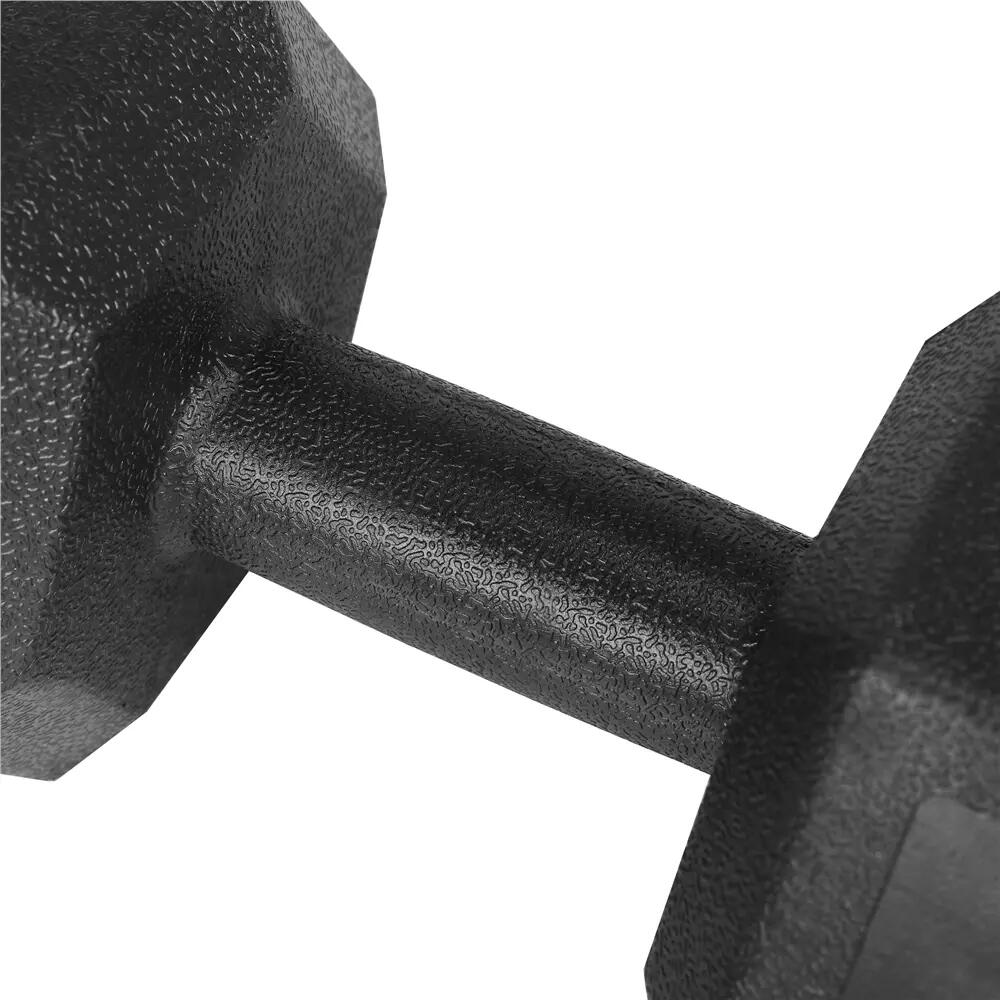2er-Kurzhanteln 10 kg Sechskant-Hantel für Ganzkörpertraining, Schwarz 7/7