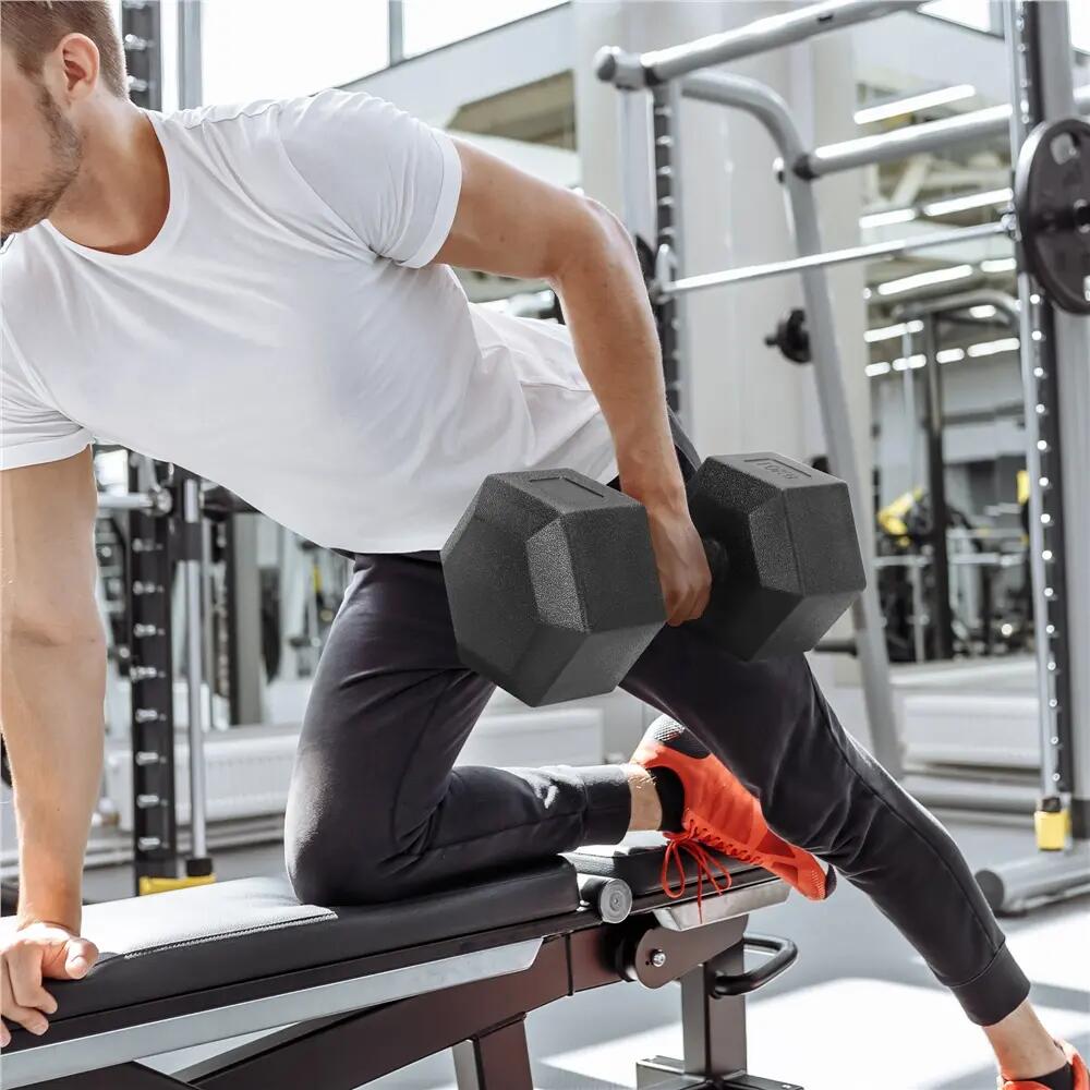 2er-Kurzhanteln 10 kg Sechskant-Hantel für Ganzkörpertraining, Schwarz 4/7