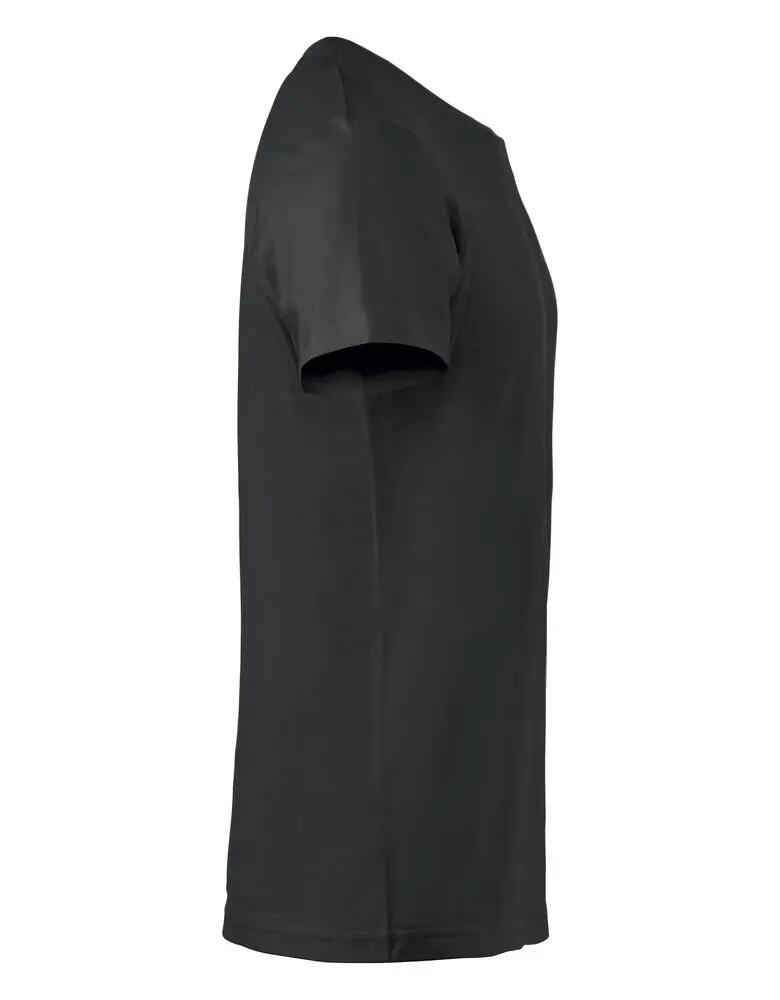 clique T-shirt Basic-T Junior en coton, col côtelé – Black 3/4