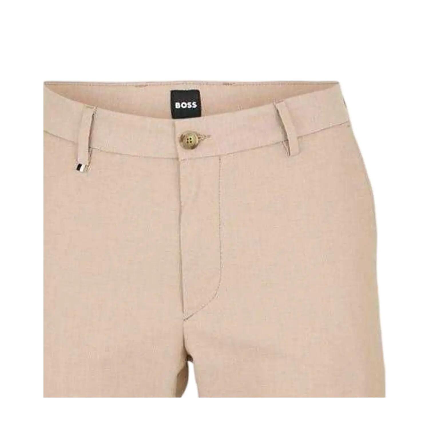 Pantalone Semplice Gamba Dritta Uomo Boss Kane Beige Medio 3/3