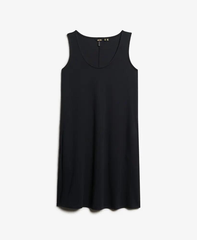 superdry Vestito Mini in Jersey – Loose Fit, Tasche, Nero 7/7