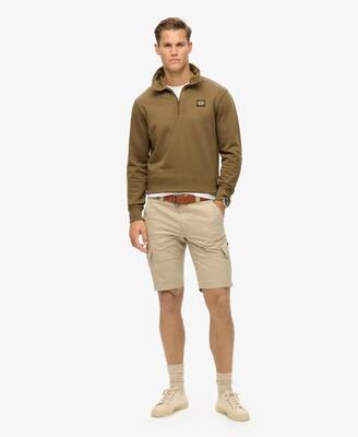 Superdry organic cotton core cargo shorts — zwart/gouden pailletten