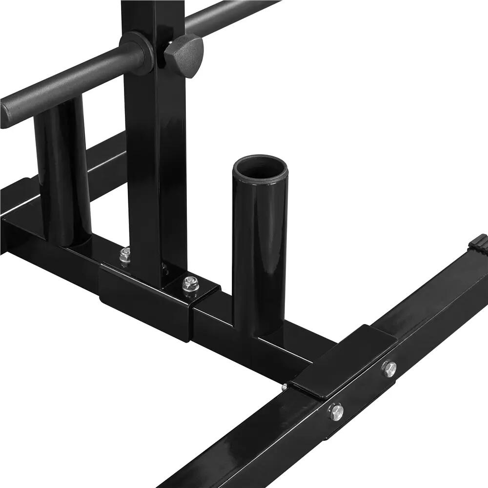 Rangement pour disques musculation avec 2 supports barres capacité 400 kg noir 9/11