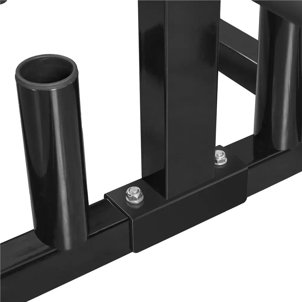 Rangement pour disques musculation avec 2 supports barres capacité 400 kg noir 8/11