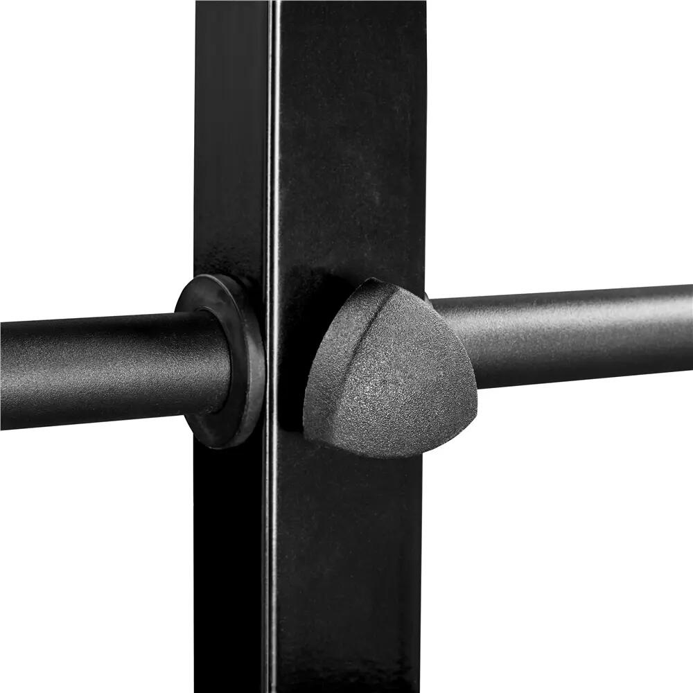 Rangement pour disques musculation avec 2 supports barres capacité 400 kg noir 7/11