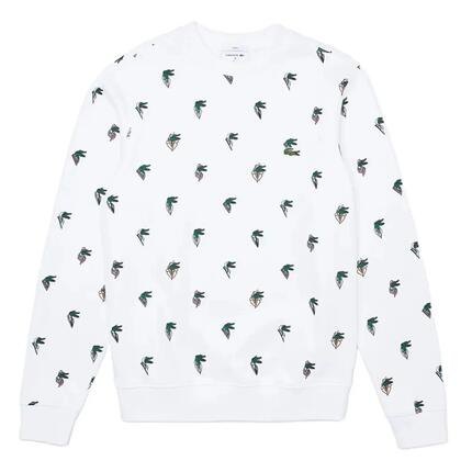 Sweatshirt unisexe Lacoste SH0406 blanc en coton avec logo