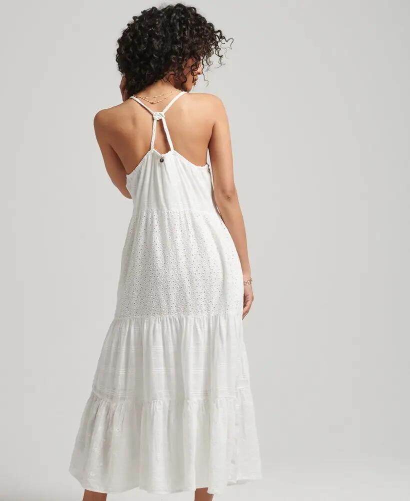 superdry Vestido maxi Vintage Lace Cami em algodão branco 3/6