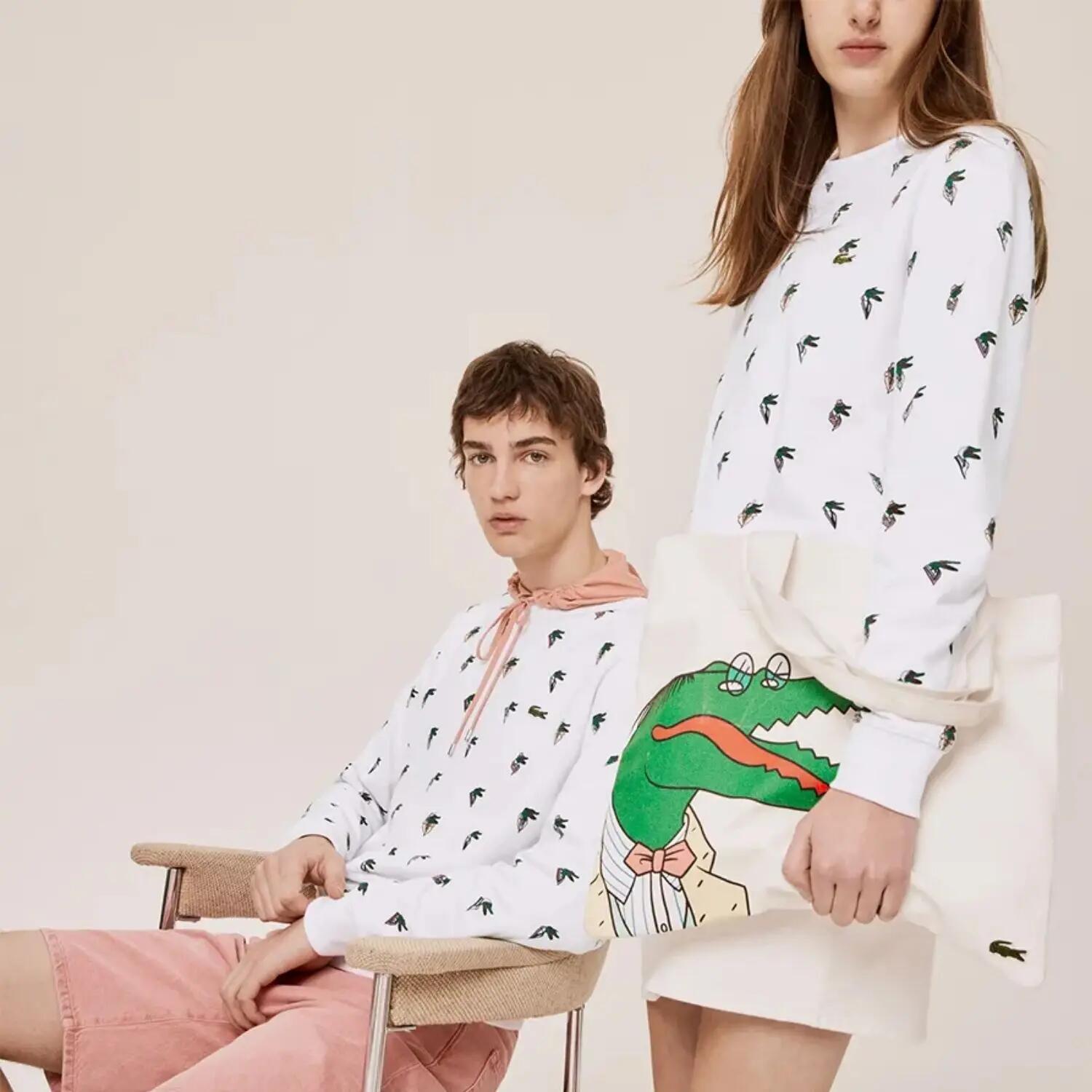 Sweatshirt unisexe Lacoste SH0406 blanc en coton avec logo 5/5