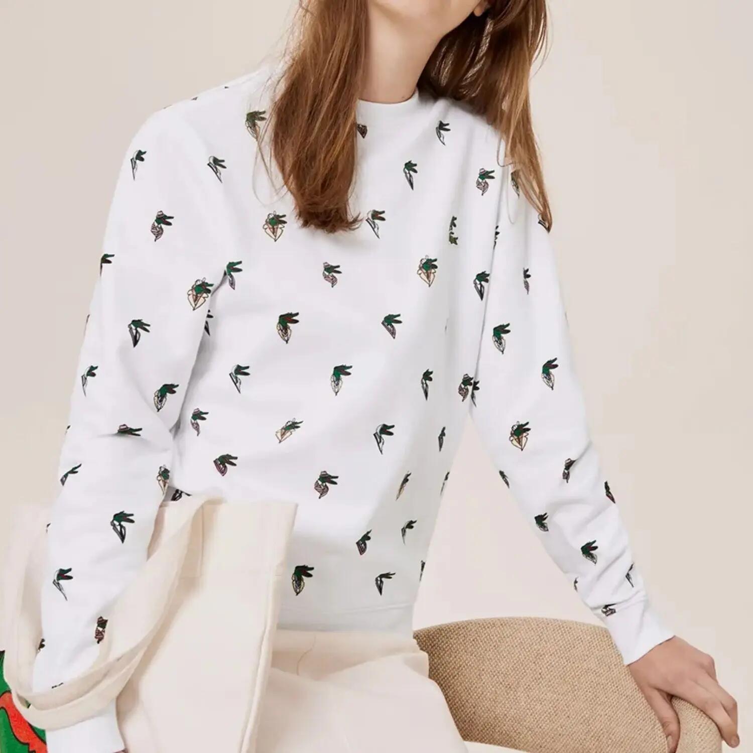 Sweatshirt unisexe Lacoste SH0406 blanc en coton avec logo 2/5